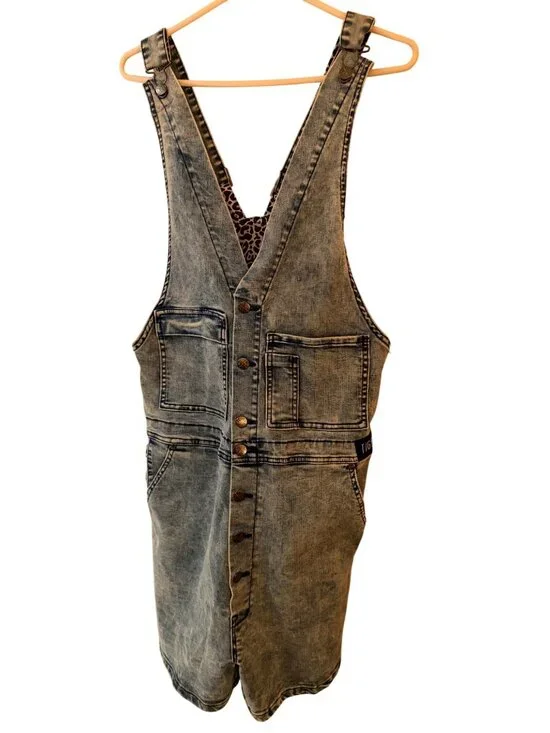 Tiger x Horse Mens Denim Overall Size Medium Blue West Snow Wash Pocket Casual - Picture 4 of 14